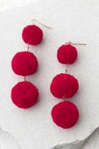 Vanessa Mooney Dragnet Red Pompom Earrings