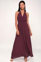 Finest Hour Plum Purple Halter Maxi Dress | Lulus