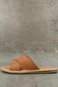 Bamboo Koren Tan Espadrille Slide Sandals
