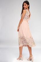 Astr The Label Bristol Blush Pink Floral Print Midi Dress | Lulus