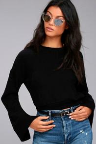 Project Social T Louis Black Cropped Sweatshirt