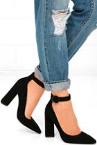 Kendall + Kylie | Gloria Black Genuine Suede Leather Heels | Size 9 | Lulus