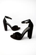 Carly Black Suede Ankle Strap Heels | Lulus