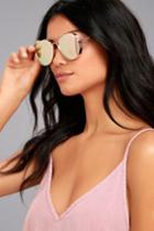Perverse | Solid Rose Gold Mirrored Aviator Sunglasses | Lulus