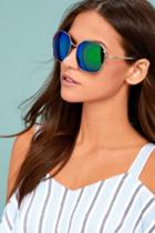 Perverse | Voyage Blue Mirrored Sunglasses | Lulus