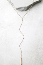 Lulus Meditation Gold And White Drop Necklace
