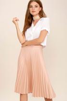 Do & Be Like A Phenomenon Blush Pink Pleated Midi Skirt