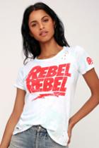 Chaser Rebel Rebel Light Blue Tie-dye Distressed Tee | Lulus