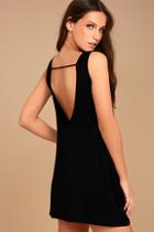 Lulus There She Goes Black Backless Swing Dress