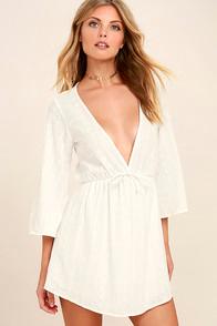 Lulus Easy On The Eyelets White Lace Cover-up