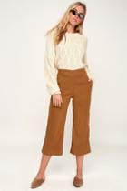 Paislee Tan Suede High-rise Culotte Pants | Lulus