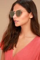 Lulus Bright Lights Gold And Yellow Mirrored Sunglasses