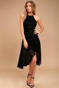 Keepsake Lovers Black Leopard Print High-low Dress