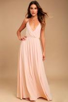 Lulus Everything's All Bright Blush Pink Backless Maxi Dress