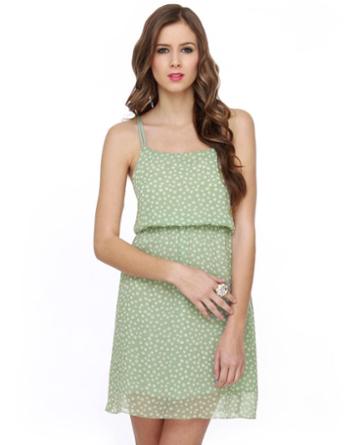Poke Salad Mint Green Polka Dot Dress