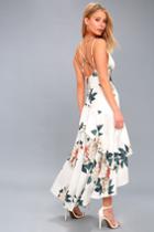 Blossom Tree White Floral Print High-low Maxi Dress | Lulus