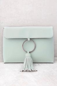 Lulus Next Big Thing Mint Tassel Clutch