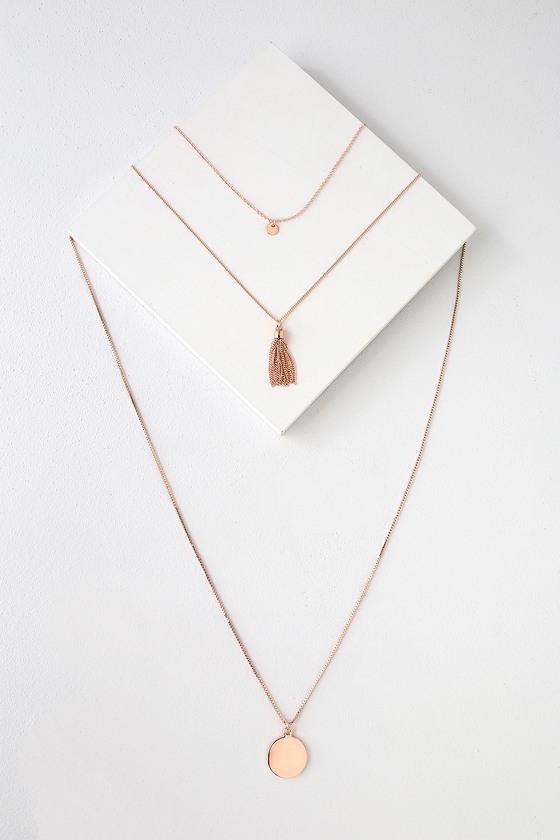 Antheia Rose Gold Layered Necklace | Lulus