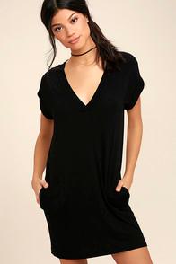 Lulus True Feelings Black Shirt Dress