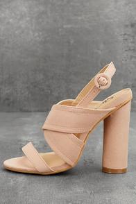Machi Abiona Blush Suede High Heel Sandals