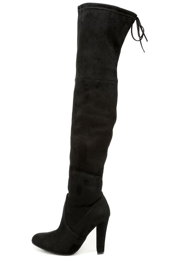 Steve Madden Gorgeous Black Suede Over The Knee High Heel Boots | Lulus