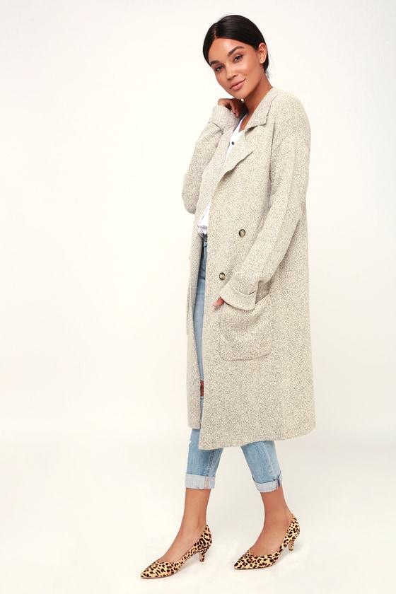 Cuddle Club Beige Long Sleeve Sweater Coat | Lulus