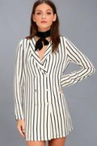 Amuse Society | Blazin Black And White Striped Long Sleeve Dress | Size Small | Lulus