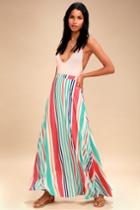 Van Nuys Multi Striped Maxi Skirt | Lulus