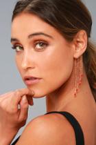 Lulus Wildly Passionate Orange And Gold Beaded Ear Cuffs