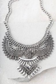 Lulus Exemplary Silver Statement Necklace
