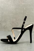 Shoe Republic La Edi Black Suede Dress Sandals