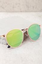 Lulus Ultra Babe Rose Gold And Pink Mirrored Sunglasses