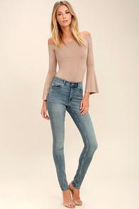 Cheap Monday Cheap Monday Second Skin Medium Wash High-waisted Skinny Jeans
