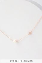 Vela Rose Gold And Pearl Necklace | Lulus