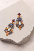 Lulus | Color Me Rococo Gold And Blue Rhinestone Earrings