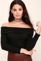 Sure And Certain Black Off-the-shoulder Sweater Top | Lulus