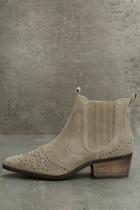 Amuse Society X Matisse Backstage Taupe Suede Leather Booties