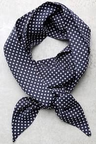 Vanessa Mooney Reanna Slate Blue Polka Dot Skinny Scarf