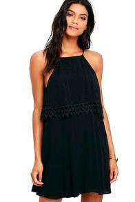 Lulus Flamenco Fling Black Lace Dress