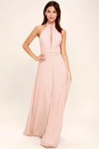 Lulus First Comes Love Blush Pink Maxi Dress