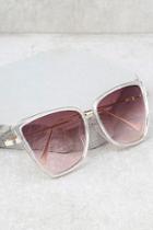 Lulus Hamptons Honey Clear And Pink Cat-eye Sunglasses