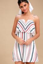 Dandy Days White Striped Flounce Dress | Lulus