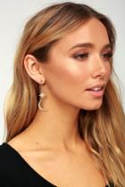 Perseids Gold Rhinestone Moon Ear Jackets | Lulus