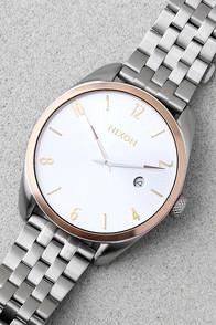 Nixon Bullet Silver, Gold, And Rose Gold Watch
