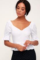 The Fifth Label Currency White Ruffled Crop Top | Lulus