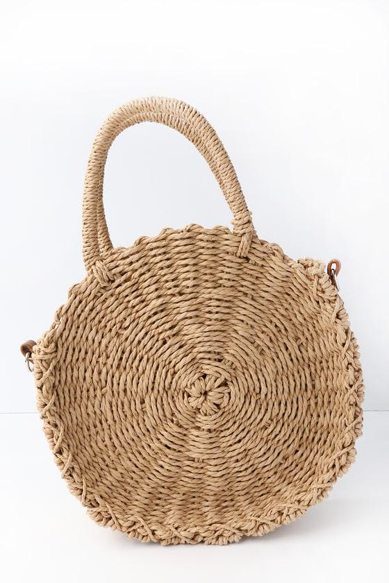 Bayview Tan Round Woven Purse | Lulus