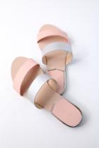 Qupid Leeanna Blush Slide Sandal Heels | Lulus