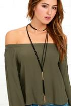 Lulus Way To Wow Black And Gold Layered Choker Necklace