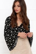 Lulu*s Hip To The Groove Ivory And Black Print Crop Top