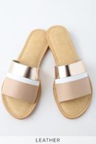 Rebels Harmony Sand Leather Slide Sandal Heels | Lulus